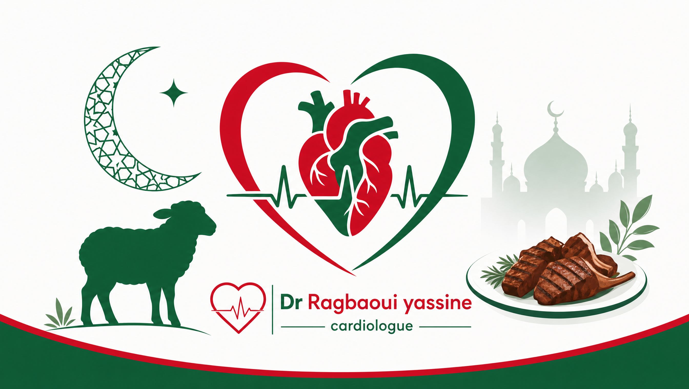 Conseils cardiaques Aïd Al Adha — viande mouton, médicaments et prévention cardiovasculaire par Dr Ragbaoui Yassine, cardiologue Bouskoura