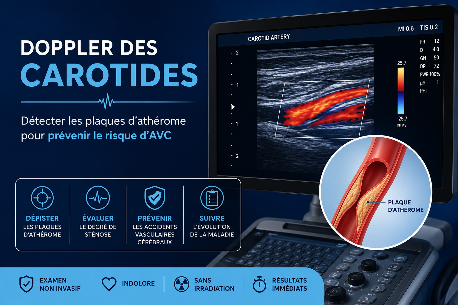 Doppler des carotides : détecter les plaques d'athérome pour prévenir le risque d'AVC — Dr Ragbaoui Yassine, cardiologue Bouskoura – Ville Verte